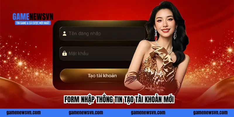 Form nhập thông tin tạo tài khoản mới