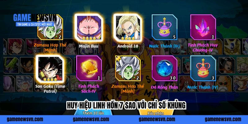 Huy hiệu Linh Hồn 7 sao với chỉ số khủng