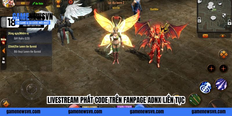 Livestream phát code trên Fanpage ADNXliên tục