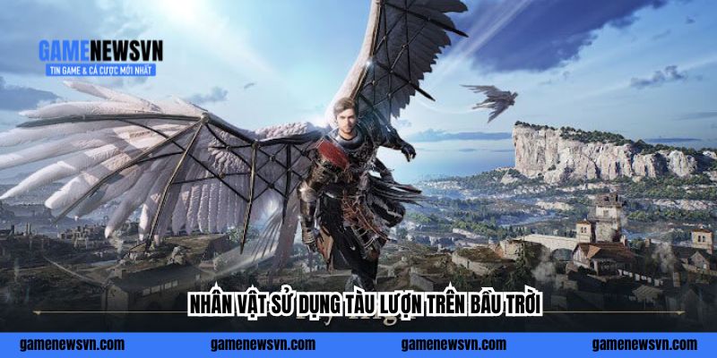 Nhân vật sử dụng tàu lượn trên bầu trời