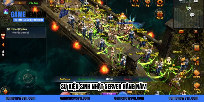 Sự kiện sinh nhật server hàng năm